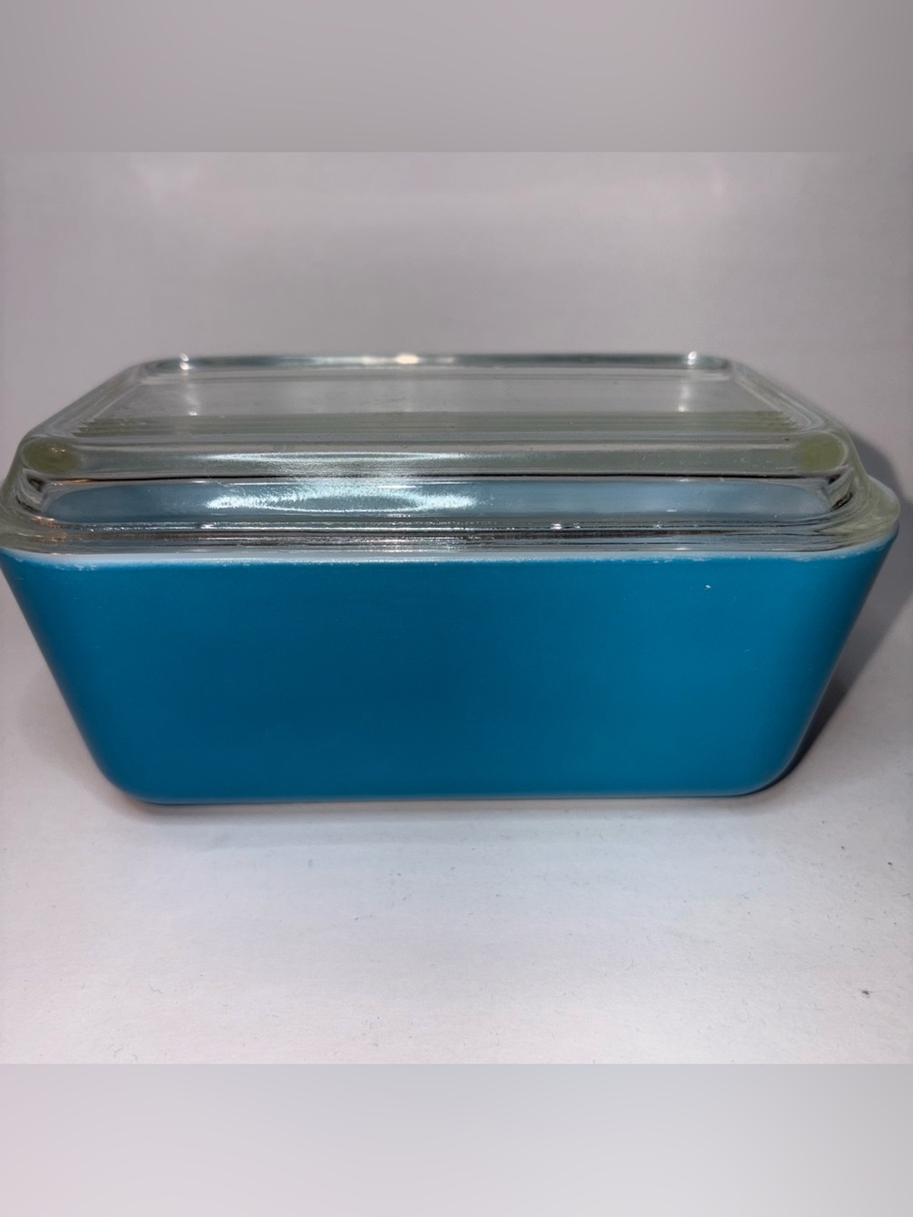 PYREX Fridgie Refrigerator Dish w/Lid 502/502C 1.5 Pint Blue Vintage Lid Chipped